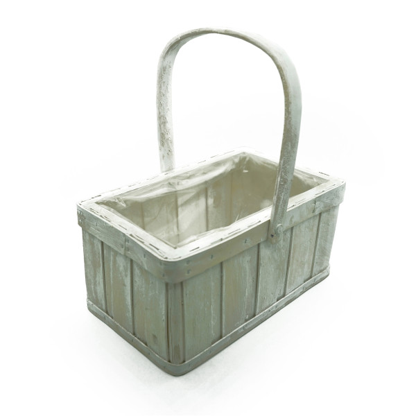 Pflanzkorb, Holzspan, weiss