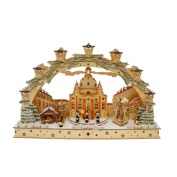 Schwibbogen LED 60 cm Sternsinger Kirche Weihnachtsdeko