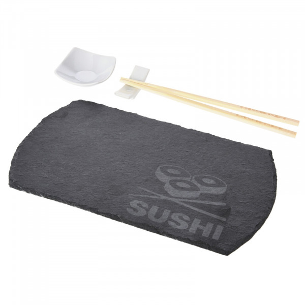 neuetischkultur Schiefer/Bambus/Keramik Sushi-Set 4-teilig