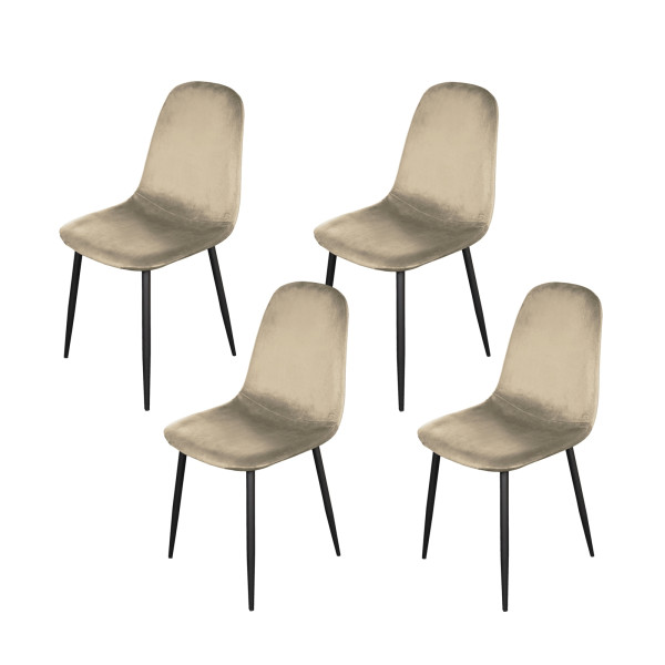 Stuhl Savannah Velvet Creme 2er-Set