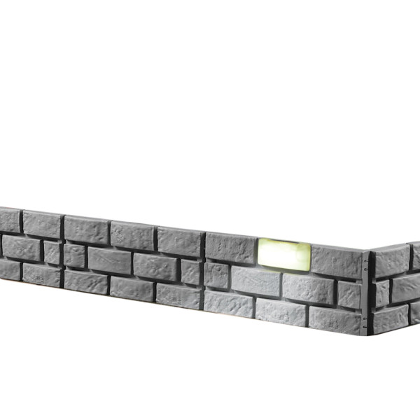 Beetkantenset Solar Ziegelsteinoptik, 8tlg. Grau