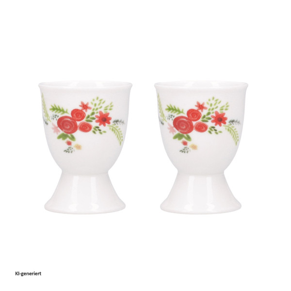 KitchenCraft Eierbecher Blumen 2er-Set