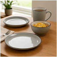 Vorschau: NTK-Collection Grau 16-teiliges Tafelservice aus Keramik Vorschau: NTK-Collection Grau 16-teiliges Tafelservice aus Keramik