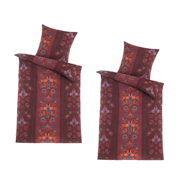 HTI-Living Bordeaux Mikrofaser Flausch Bettwäsche 2 Sets