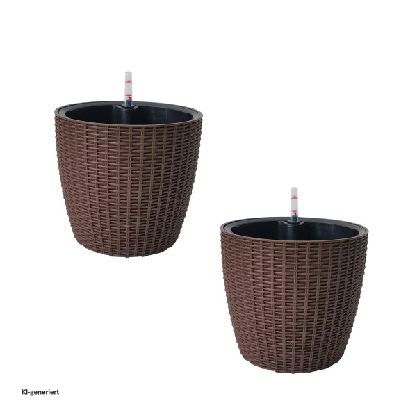 Blumentopf Nessa, Hydro M, braun 2er Set
