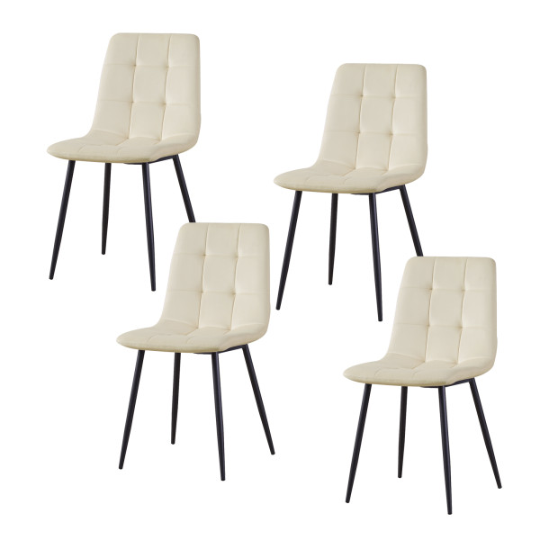 Stuhl Mesa Velvet creme 4er Set