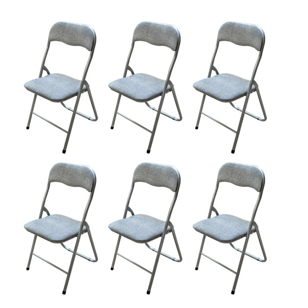 HTI-Living Dima Fabric Grau Klappstuhl 6er Set