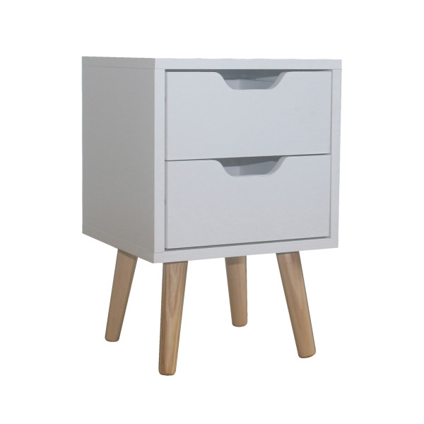 Nachtschrank 2 Schubkästen Thekla 2945 Weiß