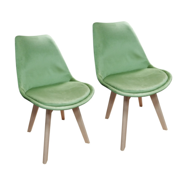 Stuhl Atlanta Velvet Hellgrün 2er-Set