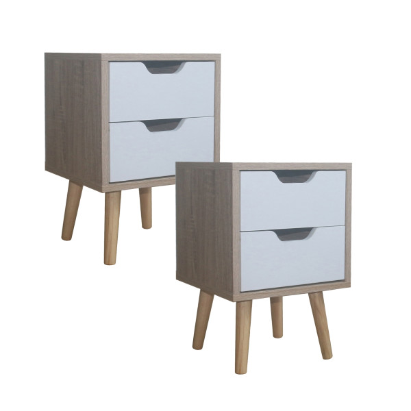 Nachtschrank 2 Schubk. Thekla 2945 Sonoma Weiß 2er