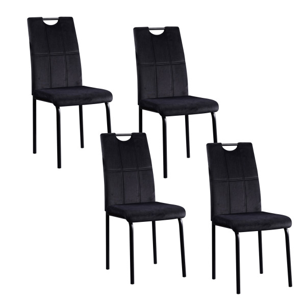 Stuhl Denton Velvet schwarz 4er Set