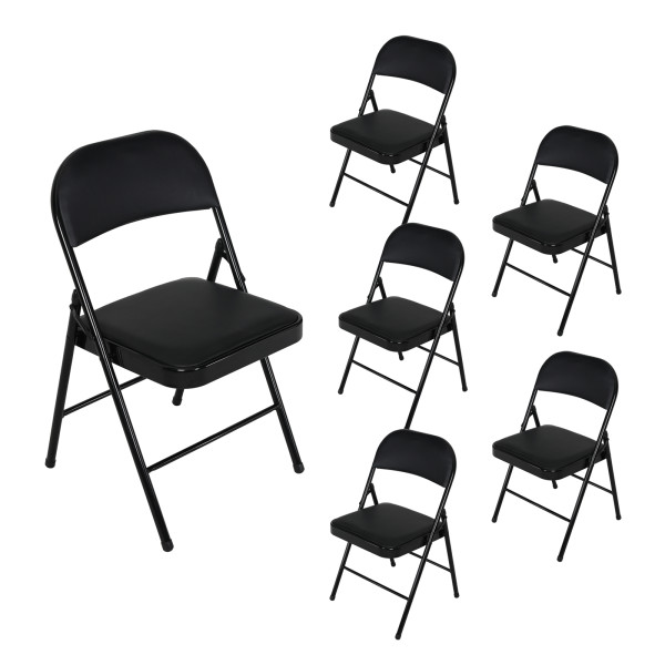 Klappstuhl Wedigo PVC Gestell Schwarz 6 Stück