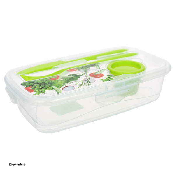 Frischhaltedose EASYLUNCH m. Besteck, 6x22,5x14cm