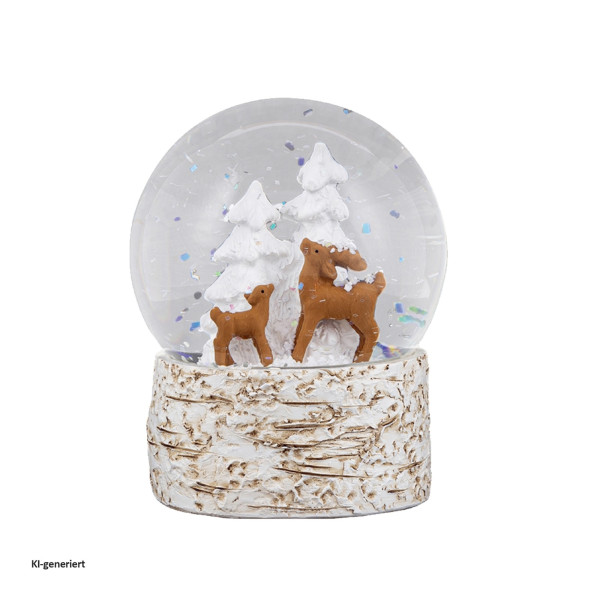 Schneekugel Rehfamilie