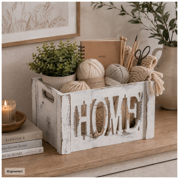 Aufbewahrungskiste "home" Holz 30x20x18