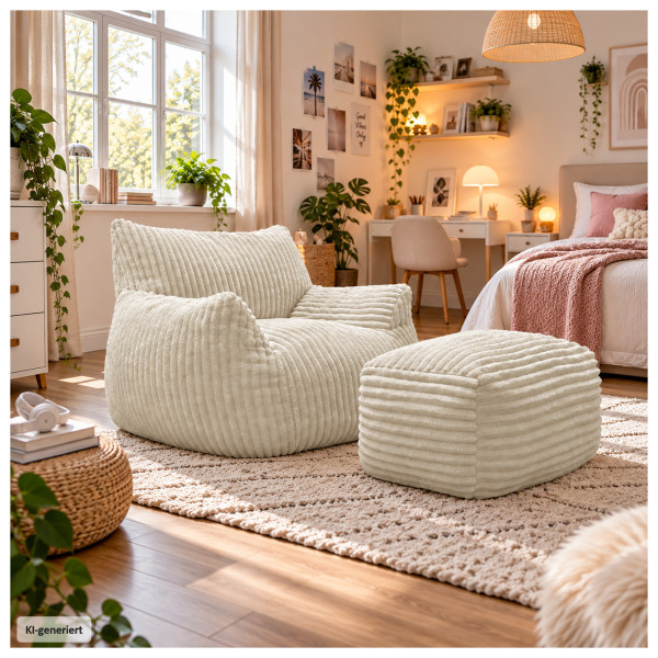 Bodensessel Adina beige komprimiert