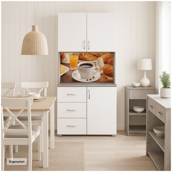 Küchenschrank Blanca Bistro weiß beton