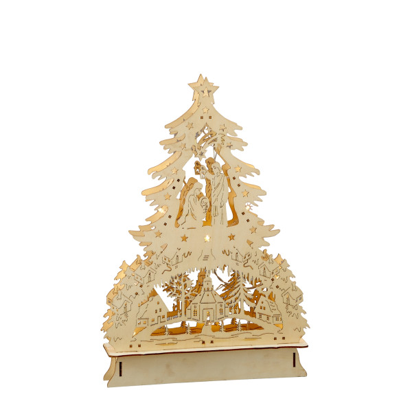 LED Holz Tannenbaum, ca. 43cmH
