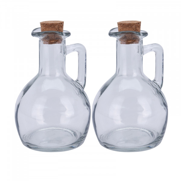 neuetischkultur für Essig oder Öl Glasflasche mit Korken 2er Set