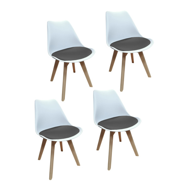 Stuhl Atlanta Weiß/Velvet Grau