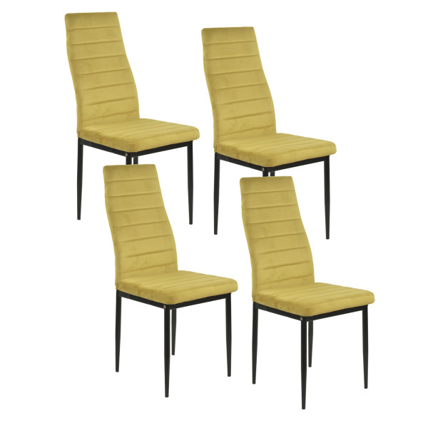 Stuhl Memphis Velvet Curry 4-er Set