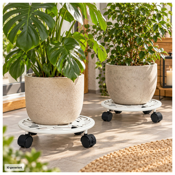 Pflanzroller Petunia weiß 2er Set