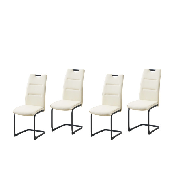 Schwingstuhl DannyP PU Creme 4er Set