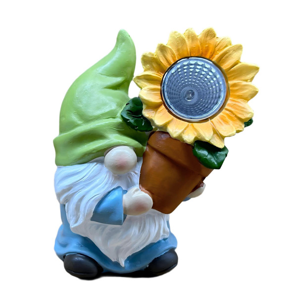 Solardekoleuchte Zwerg mit Blume