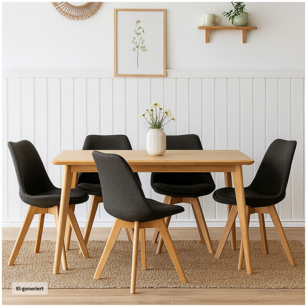 Stuhl Atlanta Webstoff Grau 4er-Set