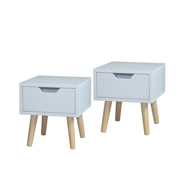 Nachtschrank 1 Schubk. Thekla 29325 Weiß 2er Set