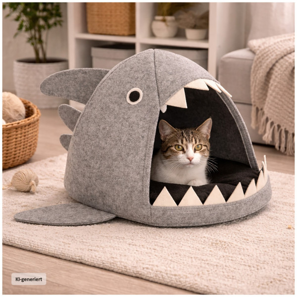 Katzen-Körbchen "Hai", Filz