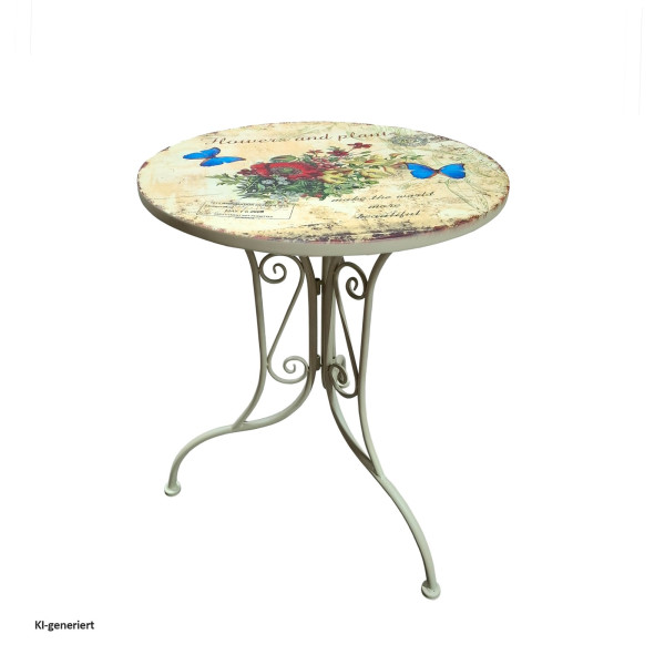 Metalltisch Flowers and Plants - Vorsicht Glas