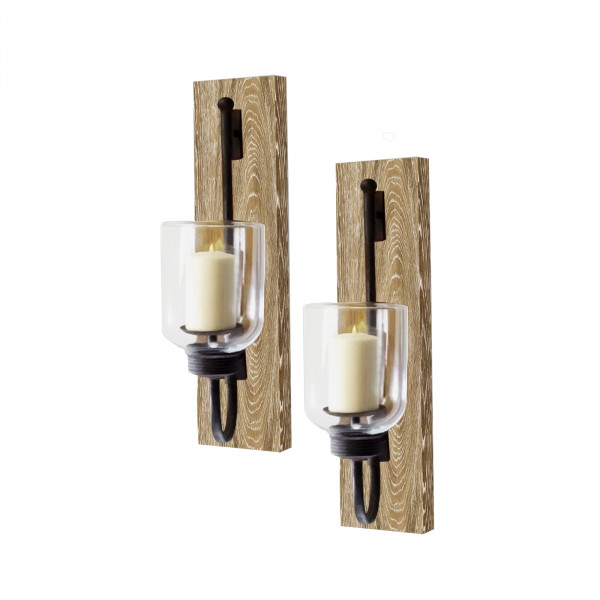 HTI-Line Viola Wandkerzenhalter 2er Set