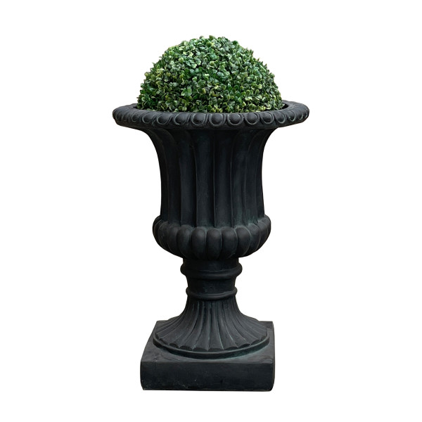 Pflanzkübel Athene mit Buchsbaumkugel D-Grau