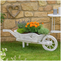 HTI-Living Sommerset Holzschubkarre Weiß Rustikal HTI-Living Sommerset Holzschubkarre Weiß Rustikal