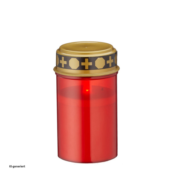 LED Grablicht, flackernd, Rot 6,8 x 12 cm