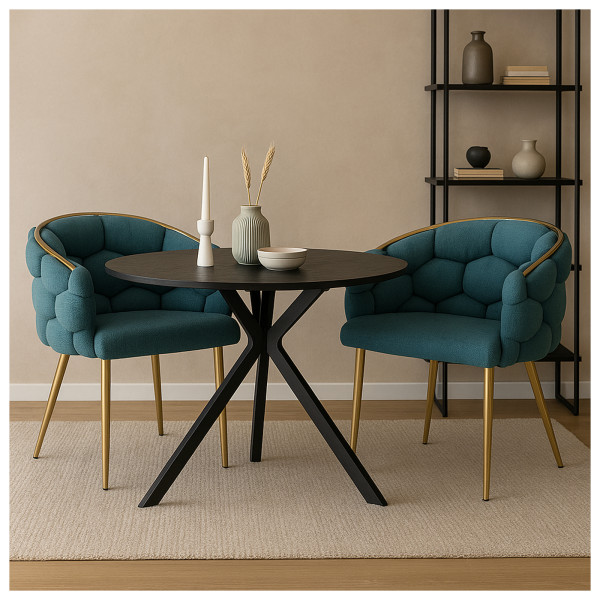 Stuhl Alsen Gold Petrol