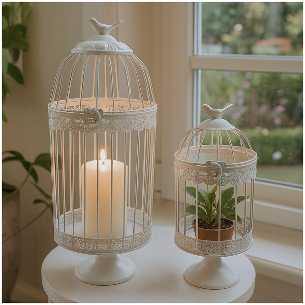 HTI-Living Nostalgie-Dekoration für Zuhause Dekorative Vogelkäfige Lani, 2er Set im Vintage St