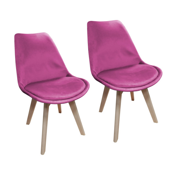 Stuhl Atlanta Velvet Pink 2er-Set