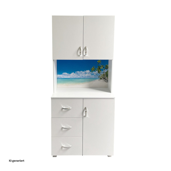 Schrank Blanca Wellness Palmen weiß, Motiv