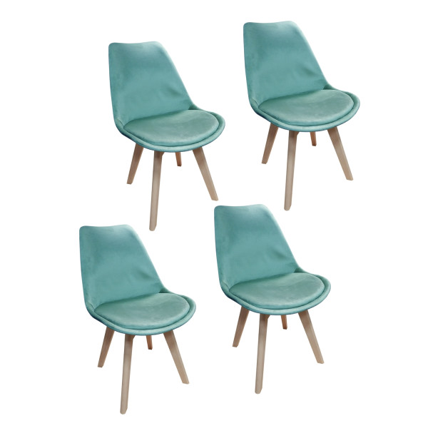 Stuhl Atlanta Velvet Türkis 4er-Set