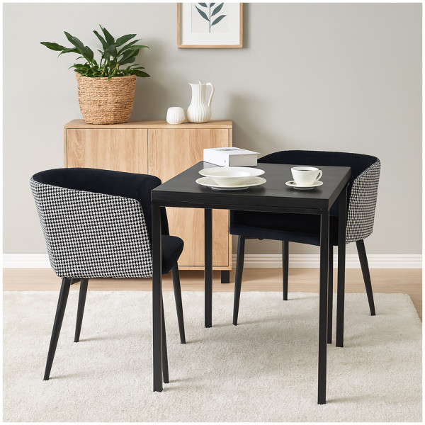 Stuhl Destin Hahnentritt Schwarz-Weiß 2er-Set