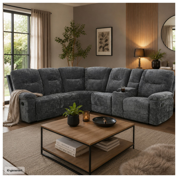 Ecksofa Evelina anthrazit