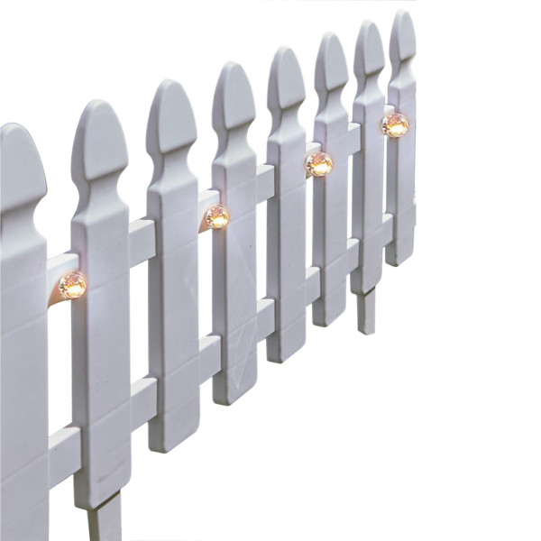 Zierzaun Nessa Solar, Gartenzaun, 16teilig, Weiß