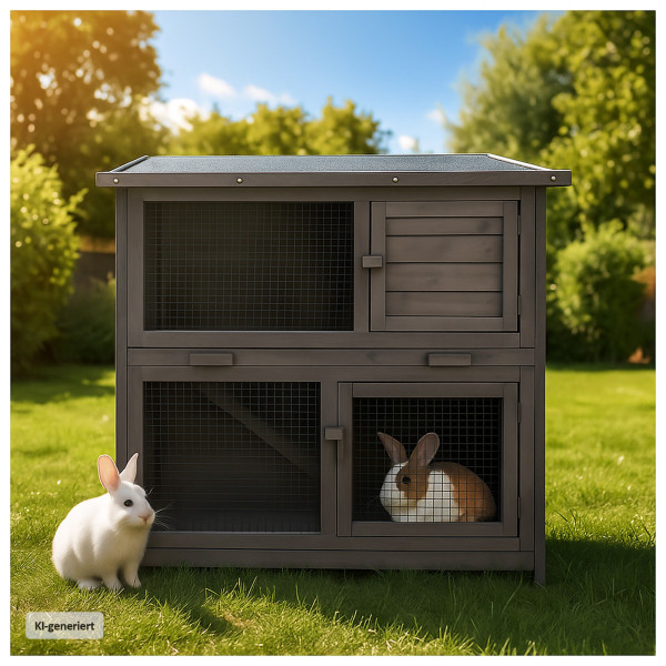 Hasenstall Rabbit grau