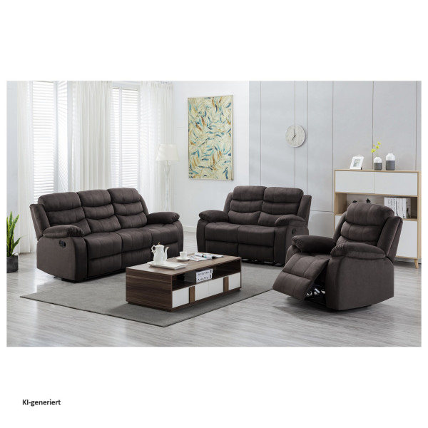 Sofaset Kirwall Braun besteht aus