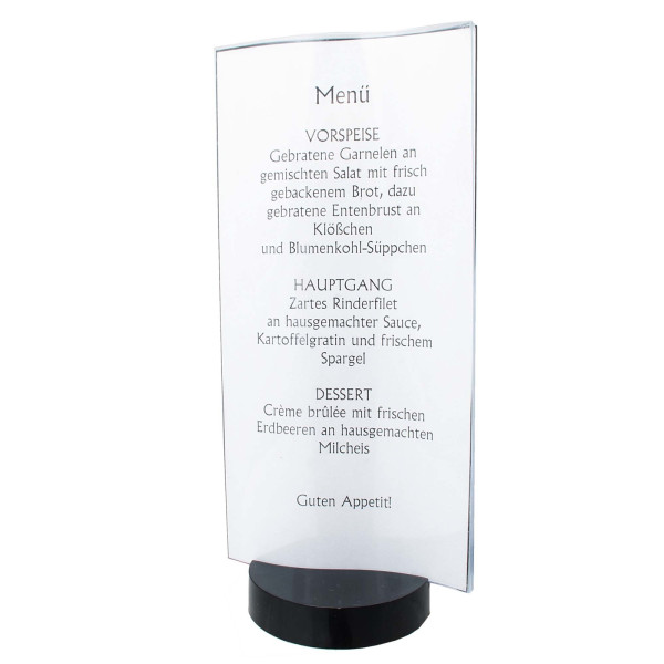 Tischaufsteller Menü