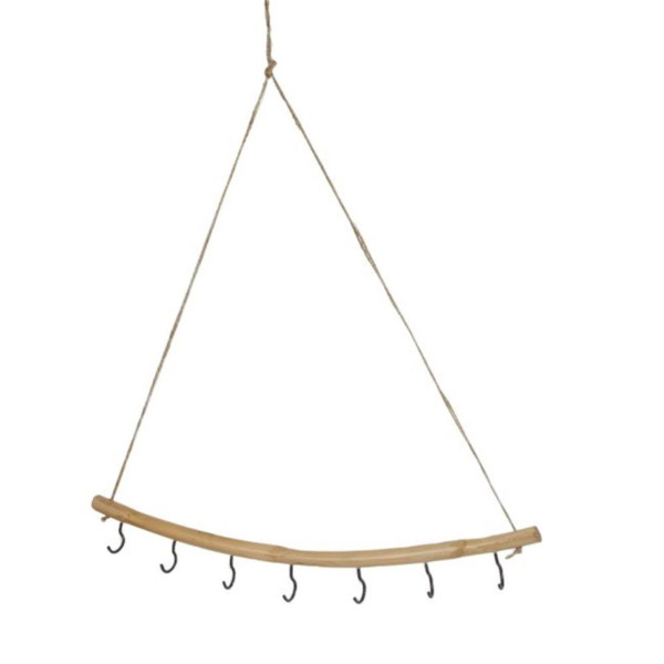 9 haken naturel 48 cm Hängedekoration