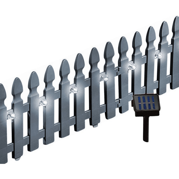 Zierzaun Nessa Solar, Gartenzaun, 12teilig, Grau