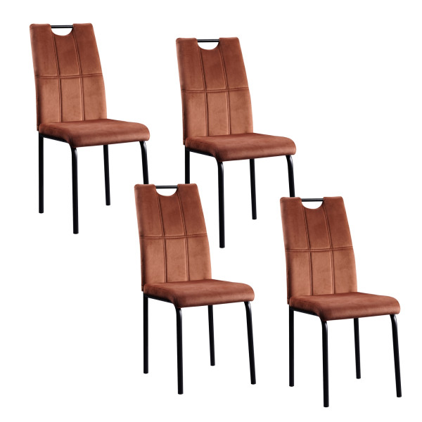 Stuhl Denton Velvet braun 4er Set